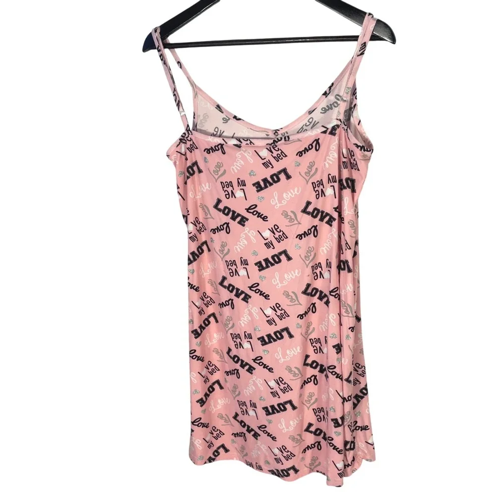 Grumpy & Gorgeous Pajama Nightgown & Robe Set Pink Love Print Size L Gown M Robe